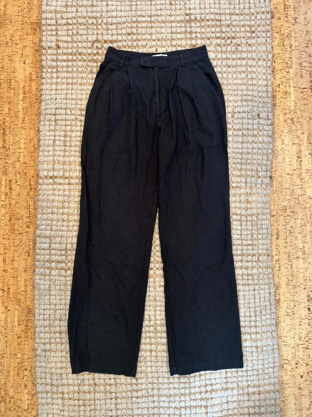 Reformation Black Linen Deadstock Earl Pant Size 2